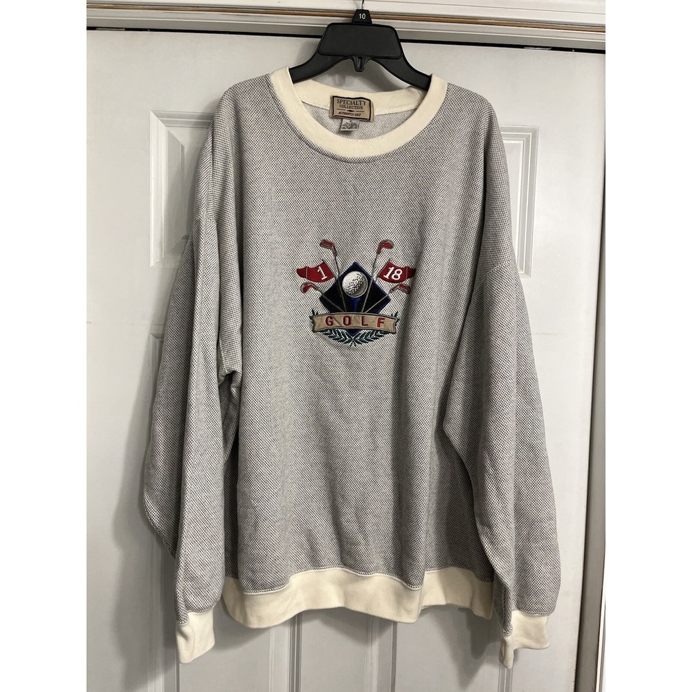 Vtg Specialty Collection Mens Golf Gary Waffle Knit Sweater XL Sweatshirt